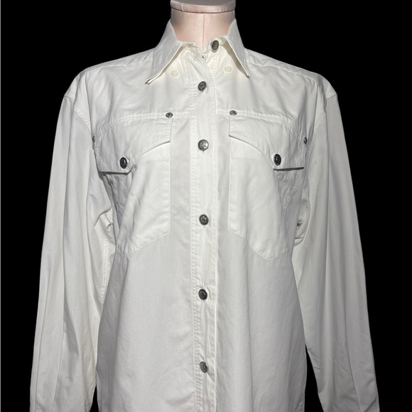 Versace Other - Versace Jeans Couture white long sleeve shirt. EUC. Size XS.   Beautiful